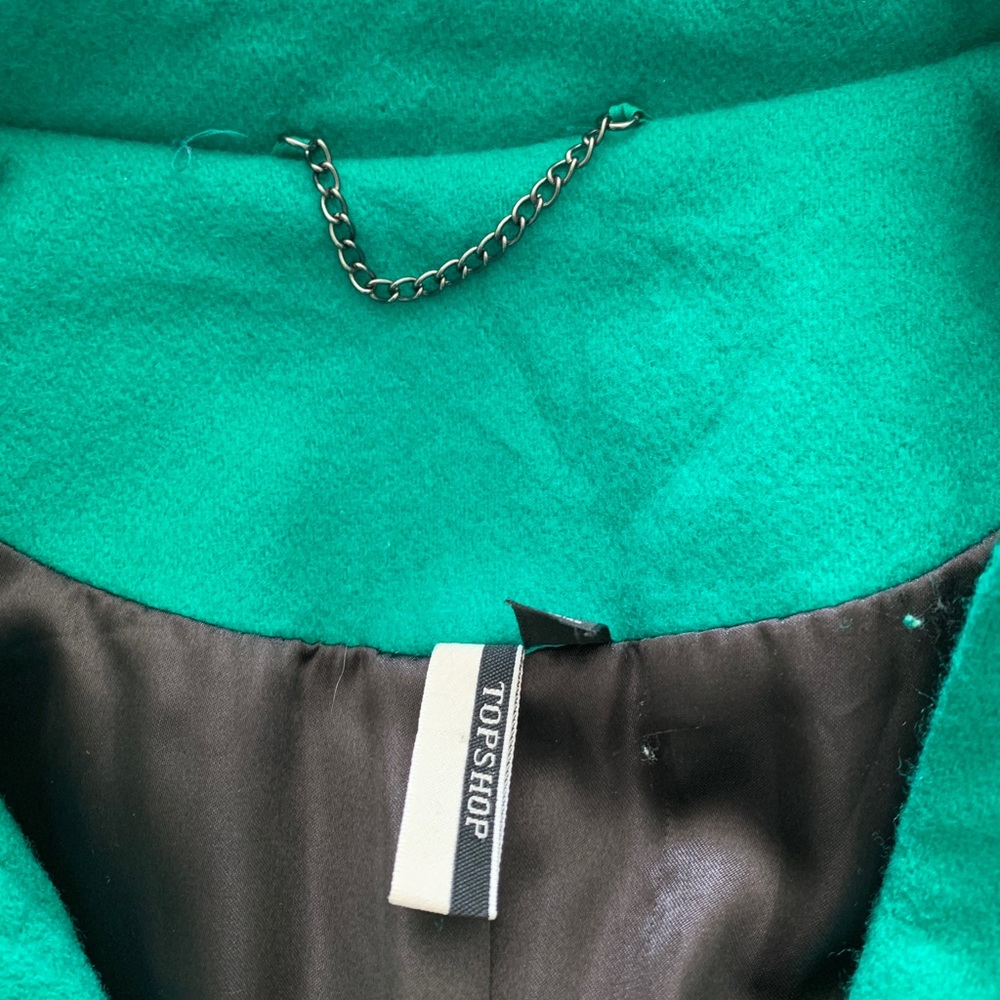 TopShop Kelly Green Wool Blend Coat - Picture 7 of 10